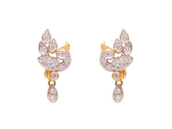 Peacock Design CZ Earrings