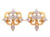 Floral Design Top Earrings With CZ