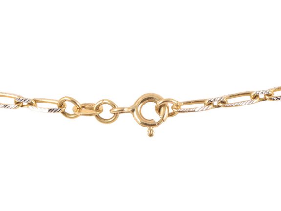 Figaro Link Chain With Rhodium