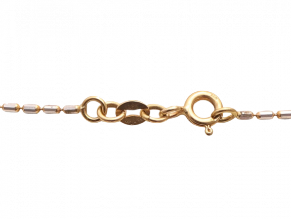 Bar Gold Chain With Rhodium