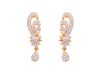 Designer Pear Drop Gold CZ Earrings