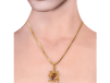 Gold Embossed Lakshmi Pendant With CZ