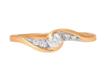 Prong Set Curv Design Diamond Ring