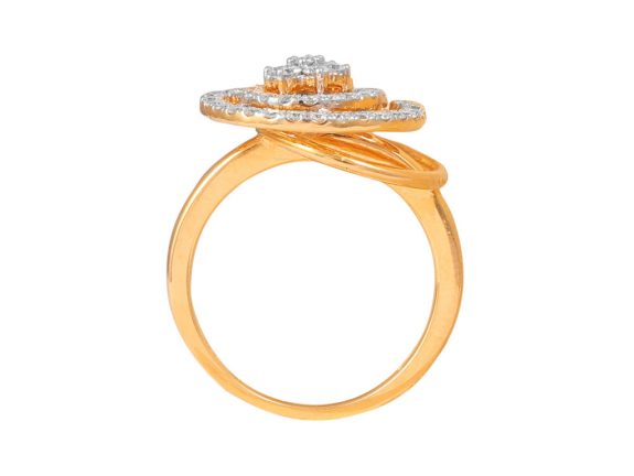 Spiral Star Design pave Set Diamond Ring