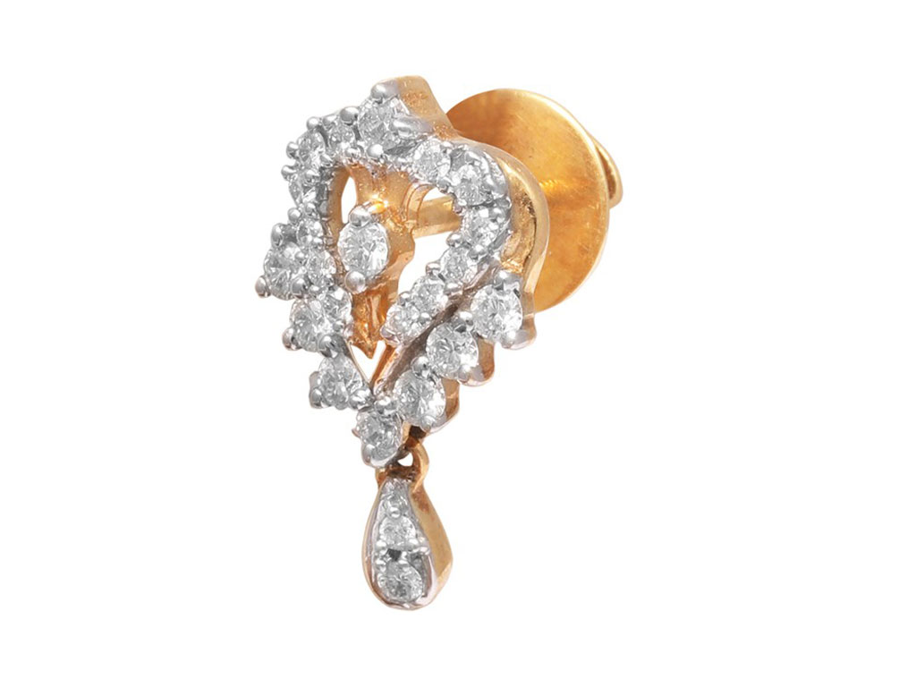 Oval Designing Diamond Earring | Kasturidiamond.com