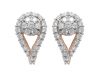 Drop Design Prong Set Half Bali Diamond Earrings