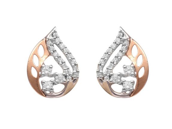 Prong Set Pear Design Top Earrings