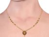 Center Round Floral Pendant With Drop Ball Gold Mangal Sutra