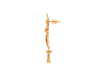 Gold Embossed Shel Design Drop Earrings