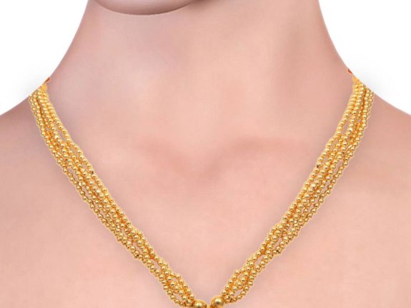 Four Layer Gold Beads Design Thushi Necklace
