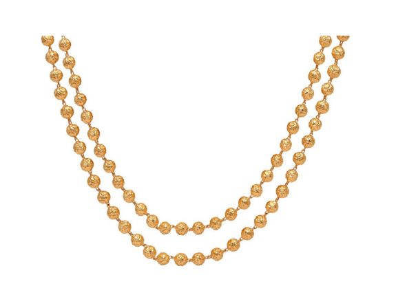Two Layer Gold Beads Chain | Mahendra Jewellers Kolhapur