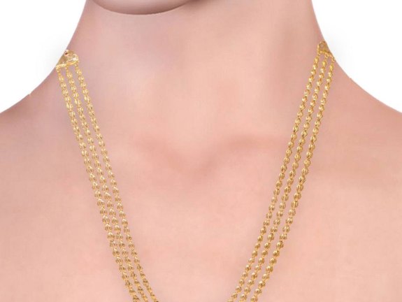 Three Layer Gold Beads Chain