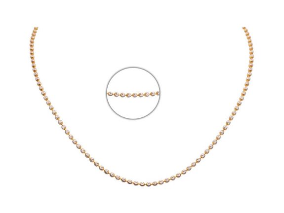 Gold Beads Chain With Rhodium