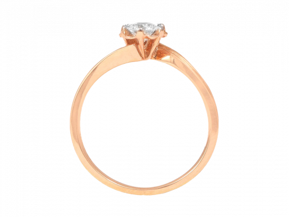 Prong Set Solo Diamond Rose Gold Diamond Ring