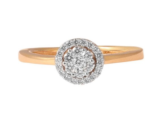 Prong Pave Set Round Design Diamond Ring