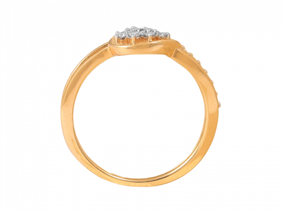 Leafy Design Prong Set Diamond Ring
