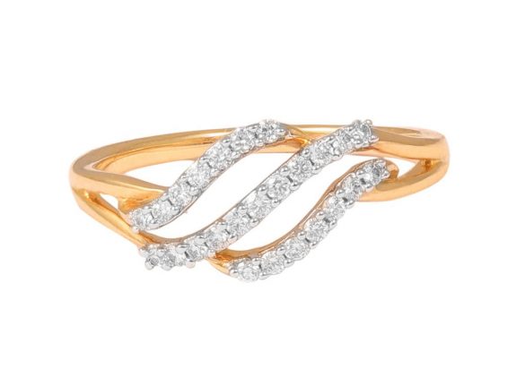 Prong Set Wave Design Diamond Ring