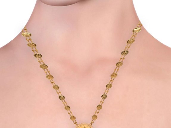 Gold Embossed Lakshmi Haar