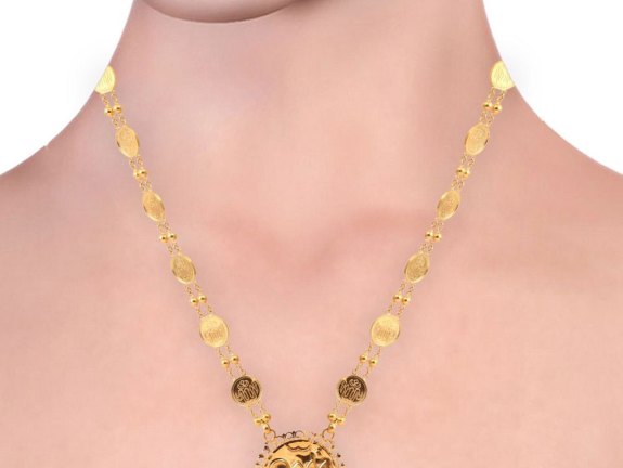 Gold Embossed Allah Design Haar