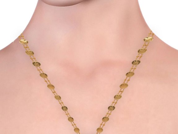 Gold Embossed Lakshmi Haar