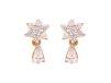 Star Pear Design Gold CZ Earrings