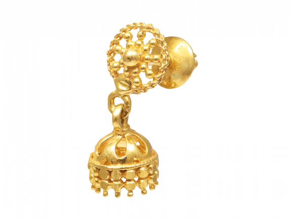 Gold Beads Design Drop Jhumka