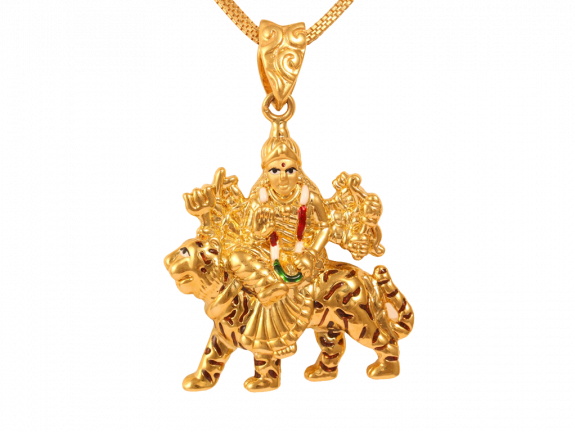Gold Durga Mata Pendant