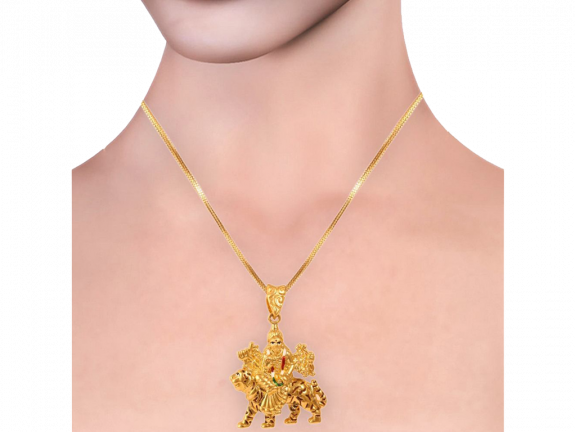 Gold Durga Mata Pendant