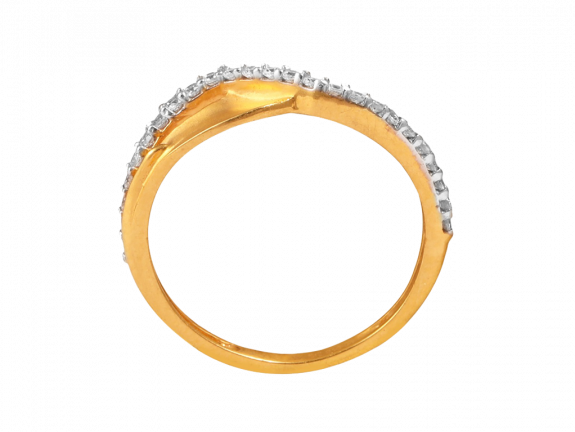 Crisscross Design CZ Ring