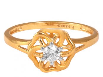 Floral Design CZ Ring