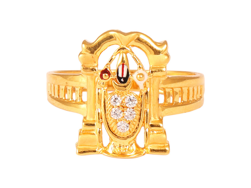 22k Gold Balaji Ring - RiMs9757 - 22kt Gold Balaji Ring. Exclusive make  with embossed Balaji.