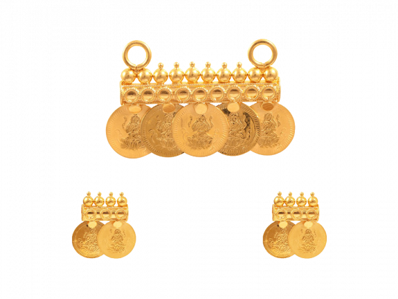 Lakshmi Coin Desing Gold Pendant