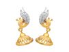 Peacock Design Jhumka Earrings With Rhodium And