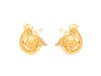 Gold Embossed Floral Design Earrings