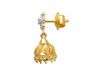Floral Design Gold Embossed Jhumka Earrings With CZ