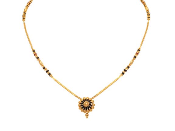 Center Floral Pendant With Box Chain Mangal Sutra