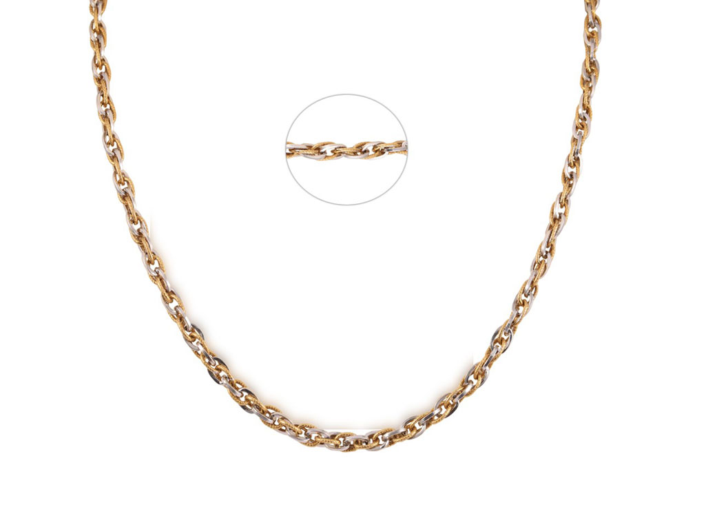 Figaro Link Chain With Rhodium Mahendra Jewellers Kolhapur