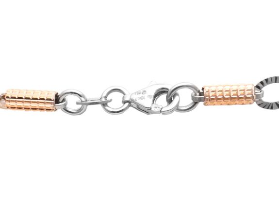 Diamond Cut Link Chain With Rhodium 18k