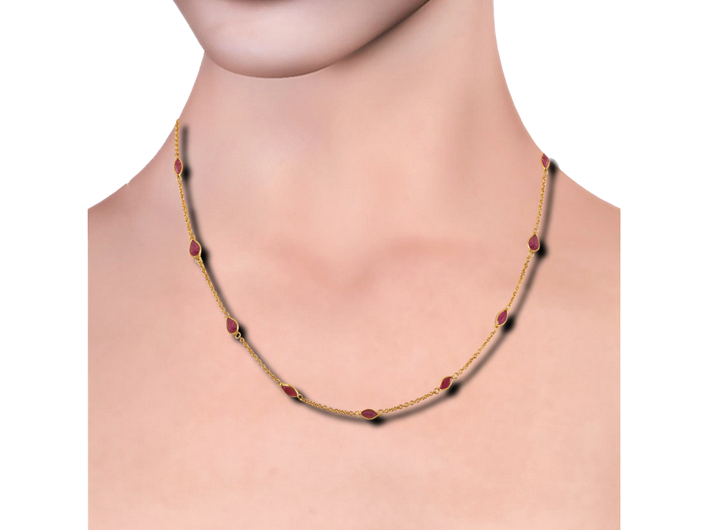 Link Chain With Ruby Mahendra Jewellers Kolhapur