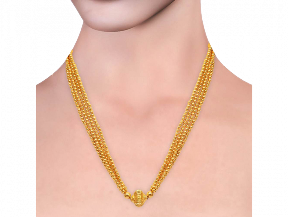 Four Layer Gold Beads Necklace